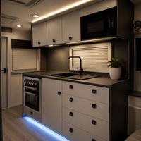 Meuble de cuisine multifonctionnel en aluminium étanche pour camping-car, caravane, motorhome, rénovation