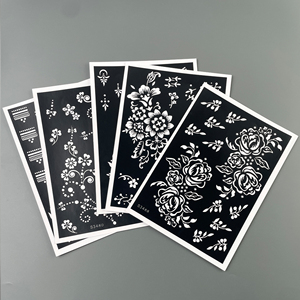 Vente en gros OEM nouveaux autocollants de tatouage au henné corps bras peint à la main maquillage étanche luxe temporaire tatouages <span class=keywords><strong>pochoir</strong></span> vente en gros - Product Image 1