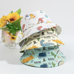 <span class=keywords><strong>Chapeau</strong></span> Bob de Haute Qualité avec Imprimé Mignon de Poisson et Dinosaure, Sangle Réglable, Protection Solaire Extérieure, Respirant, pour Enfants - Product Image 2