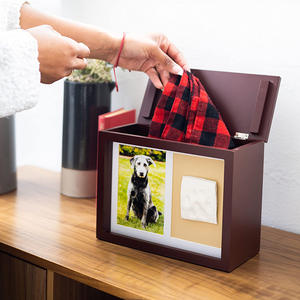 Caja de memoria para fotos de mascotas y kit de impresión para perros o gatos con estampado de pata de arcilla urna con estampado de pata para mascotas suministros conmemorativos para mascotas - Product Image 5