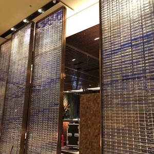 LZX <span class=keywords><strong>Solid</strong></span> Blue Farbe Kunden spezifisches Muster Glas Ziegel Transparentes Glas Flach Umwelt freundlich Feuer beständig Zeitgenössisch Outdoor - Product Image 2