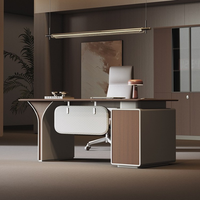 Bureau de direction - Bureau d'ordinateur en bois écologique durable, design moderne et contemporain pour usage commercial