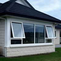 Fenêtre à battant double en aluminium blanc, à double ouverture, insonorisée, finition thermolaquée pour l'extérieur des villas