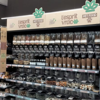 Récipient de stockage de noix de céréales transparent Épice Distributeur d'affichage de bonbons Boîte de nourriture en vrac avec une grande capacité pour la vente en gros