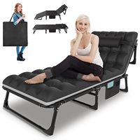 Lit de camping pliable réglable et portable, robuste, pour les voyages en famille