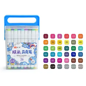 12/24/36/48Colos Triangle Dual Tips Colored Watercolor Marker Pen Art Marker Painting Student Color Marker