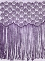 Tissu en tulle perlé à franges festonnées, fait main, pour robe de soirée haute couture 2026