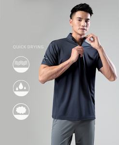 Vêtements de sport décontractés d'affaires légers à séchage rapide pour hommes personnalisés pour l'été Polo à manches courtes à demi-fermeture éclair - Product Image 3