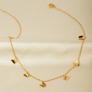 Collar de Gargantilla con Dijes de Mariposa de Acero Inoxidable, Joyería de Lujo para Mujer - Product Image 4