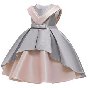 Vestido de Fiesta para Niña de 3 a 8 Años, Diseño Floral de Lana, ODM Baige, Modelo L5185 - Product Image 3