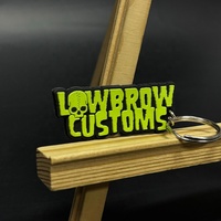Porte-clés personnalisé de haute qualité lettres vertes en PVC avec sérigraphie et impression de découpe porte-clés en caoutchouc personnalisés