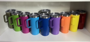 Meilleures ventes : gobelets à café à double paroi de 14 oz, en acier inoxydable isolé, gobelet thermique, tasses à café de voyage avec couvercle étanche - Product Image 5