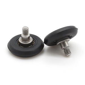 Fabricant de roulettes à roulement à billes en plastique peint, type à filetage externe, petites roues mobiles en caoutchouc noir, vente en gros - Product Image 2