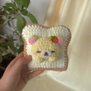 Nouvelle conception 2026, jouet en peluche en forme de pain grillé en crochet fait main, jouet alimentaire en tricot mignon, jouet en crochet en coton écologique avec coton PP - Product Image 5