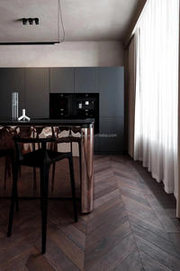 Suelo de parquet de espina de pescado de madera dura maciza cepillada ahumada profunda - Product Image 4