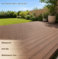 Planches de terrasse en composite WPC pour extérieur, 150x23mm, imperméables, antidérapantes, faciles à installer, à emboîtement, creuses, pour jardin