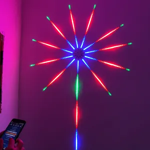 LED fuochi d'artificio striscia di luce controllo vocale luce rete colorata musica atmosfera lampade casa camera ornamento festa di nozze