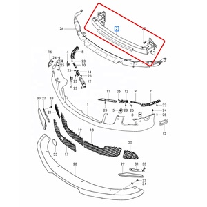 Barra de Refuerzo de Parachoques Delantero Nueva, Barra de Impacto OEM 3W3807105 C para Continental GT GTC 12-17 Flying Spur 14-19, Negra - Product Image 6