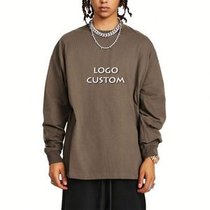 เสื้อยืดแขนยาวสำหรับผู้ชายทรงหลวมเปิดไหล่ตกแบบลำลองสำหรับฤดูใบไม้ร่วงปี2025 - Product Image 4