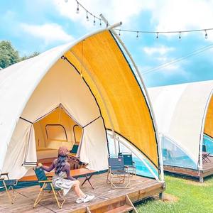 Tienda de campaña de lujo para exteriores, tienda de campaña de estilo hotelero, tipo de refuerzo recto, Red de acampada escénica roja, puntos de acampada directa de fábrica - Product Image 1