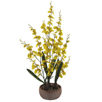 Orchidée Artificielle Dansante Réaliste en Pot en Céramique Électroplaqué, Faux Sol, Plastique, Verdure Décorative, Décoration de Remise de Diplôme