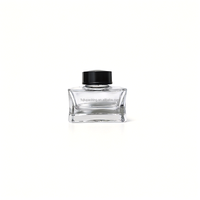 Vente en gros de flacons d'encre vides rectangulaires en verre transparent de 25 ml et 50 ml, réutilisables, pour encre de stylo-plume, avec bouchon à vis