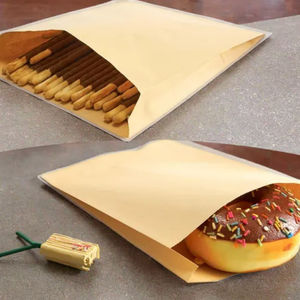 Vente en gros sacs en papier recyclables résistants à l'huile logos personnalisés enveloppes pain hamburgers corne de vache sacs en papier à emporter - Product Image 3