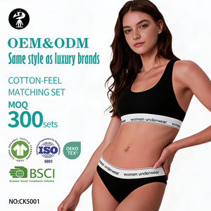 Conjunto de <span class=keywords><strong>Sujetador</strong></span> Deportivo con Logotipo Personalizado de Fábrica BSCI, Estilo <span class=keywords><strong>H</strong></span>, Transpirable, de Algodón, para Yoga, Conjunto de <span class=keywords><strong>Sujetador</strong></span> y Braguitas para Mujer - Product Image 1