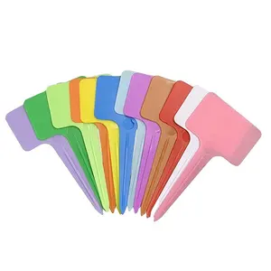 10cm Colorful Plastic Plant Label Tags Waterproof T Type Plastic Plant Markers Labels Garden Tags