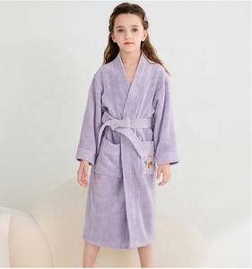 Albornoz <span class=keywords><strong>de</strong></span> Algodón Puro <span class=keywords><strong>de</strong></span> Alta Gama para Hombres y Adolescentes, Toalla Absorbente para Niñas, Camisón Térmico para Verano, Albornoz para Niños - Product Image 3