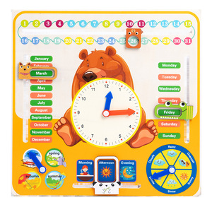 Vendita calda <span class=keywords><strong>Montessori</strong></span> per bambini <span class=keywords><strong>cartoni</strong></span> <span class=keywords><strong>animati</strong></span> orso stagioni meteo calendari giocattolo cognitivo compensato giocattoli educativi per regali per bambini - Product Image 5