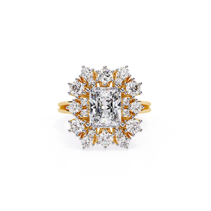 Anillo de Compromiso con Diamante Radiante de 3 Quilates Cultivado en Laboratorio con Diseño de Halo, Oro Sólido, Joyería Fina de Lujo - Product Image 6