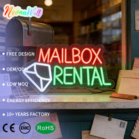 Letrero LED de Neón para Alquiler de Buzones de Correo Neonawall, Decoración Acrílica para Colgar en la Pared, Alimentado por USB, Clasificación IP65, Garantía de 2 Años, para Negocios, Clubes y Oficinas