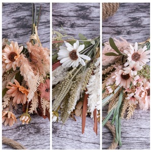 Bouquet de fleurs artificielles Naihui en tissu tissé rose, décoration d'intérieur, accessoires de mariage CF01357 - Product Image 3