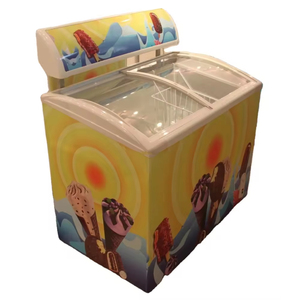 Rebirth Commerical 500L Portable Ice Cream Display Congelador Máquina Gelato Curved Top Glass Chest Freezer Showcase - Product Image 5