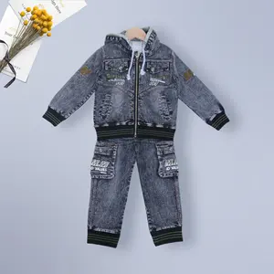Boy denim suit supplier 4 years jeans kids shorts children suits supply boys clothing casual kids denim suit child pants