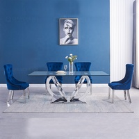 Ensemble de 6 table supérieure de luxe en Fiber de verre, meubles de salle à manger, chaises et table à manger, nouveauté