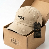 YKZG Gorra de Béisbol Desgastada al por Mayor con Logo Personalizado, Gorra de Béisbol Rota, Compra a Granel, Gorra de Algodón Lavado Estilo Vintage, Ropa Urbana