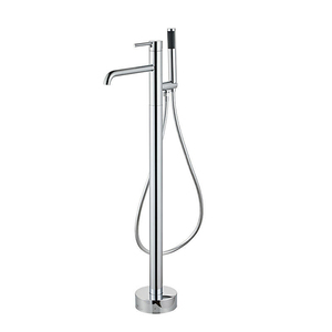Robinet de baignoire autoportant en laiton massif de luxe moderne, finition chromée, avec <span class=keywords><strong>douchette</strong></span> à main, pour villa - Product Image 5