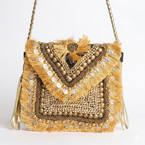 Pochette perlée avec fermeture éclair, idéale pour les soirées, mariages et usage quotidien, disponible à la vente en gros - Product Image 5