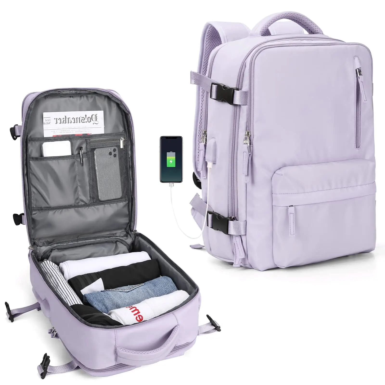 Women Casual Daypack Satchel Travel Airplane USB Luggage Backpack