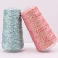 Fil métallique 100% polyester Lurex 350m, ruban creux, 50g, fil à tricoter écologique recyclé, idéal pour le tissage et la broderie