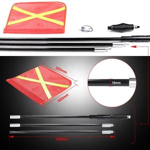 8ft/10ft/12ft Non-lighting Off Road Safety Flagpole 3 Sections With Reflective <b>Flag</b> Quick Release Mount Safety Flagpole - Product Image 2
