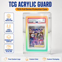 Vitrine de présentation pour plaques d'acrylique graduées avec couvercle magnétique, protection UV, coffre-fort d'investissement, anti-rayures, vente en gros, logo personnalisé