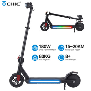 180 W Scooter for Kids Teens Foldable Dual Adjustable Height Customizable Two Wheel QK-S31-6 Dual Safety Braking System Features - Product Image 1