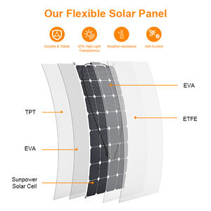 Großhandels-Kommerzielle Semi-Flexible 100W 12V/24V 22%-25% Effizienz Photovoltaik-Solarmodule - Product Image 2