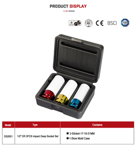 <span class=keywords><strong>3pcs</strong></span> CRV thép 1/2 DR Đen Lug Nut sâu tác động ổ cắm bộ - Product Image 2