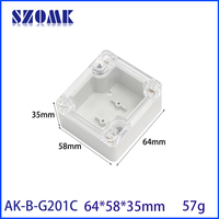Boîtier étanche IP65 64x58x35mm avec couvercle transparent en PC et base en ABS pour capteur IoT et module de contrôle intelligent
