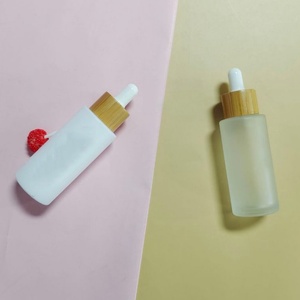 Luxury Custom Cosmetic Essential Oil Packaging 1 oz 2 oz Flat Shoulder Matte Glass Serum <b>Bottle</b> Frosted 20 ml with Pump - Product Image 4