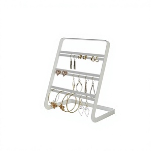 Handmade White Color Jewelry Storage Rack Fancy Design Metal Earring Holder Stand For Bedroom Dinning <b>Table</b> Use - Product Image 1